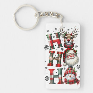 Weihnachtsgestaltung "Ho Ho Ho" mit Reindeer, Schlüsselanhänger