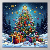 Weihnachtsgestanztes Glasposter Poster (Vorne)