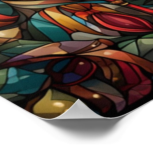 Weihnachtsgestanztes Glasposter Poster (Ecke)