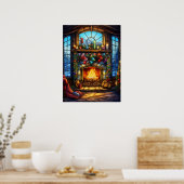 Weihnachtsgestanztes Glasposter Poster (Küche)