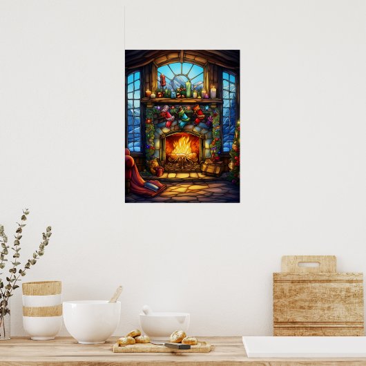 Weihnachtsgestanztes Glasposter Poster (Küche)