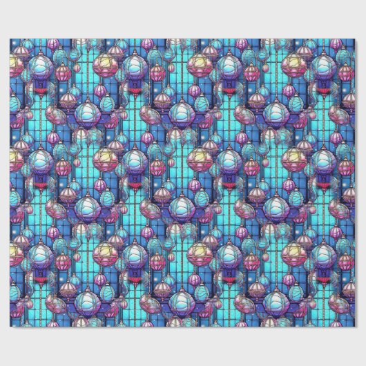 Weihnachtsgestanztes Glass Bauble Muster Geschenkpapier (Flach)