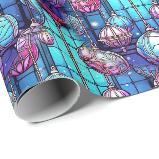 Weihnachtsgestanztes Glass Bauble Muster Geschenkpapier (Rolleneckpunkt)