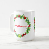 Weihnachtsgesteck mit roten Beeren Kaffeetasse (Vorderseite Links)