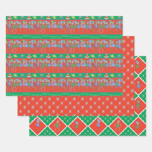 Weihnachtsgestein für Außerirdischen Geschenkpapier Set (Set)