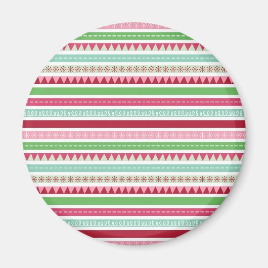 Weihnachtsgestreifen Magnet (Vorne)