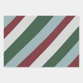 Weihnachtsgestreifen Muster Candy Cane Streifen Geschenkpapier Set (Vorderseite 3)