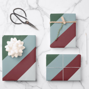Weihnachtsgestreifen Muster Candy Cane Streifen Geschenkpapier Set
