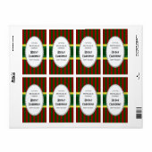 Weihnachtsgestreifen Pearl V Weinflaschen Etikett (Vorne)