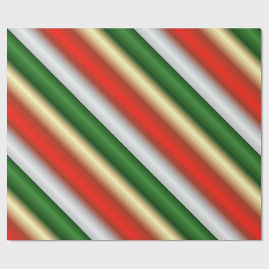 Weihnachtsgestreift Geschenkpapier (Flach)