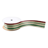 Weihnachtsgestreift Satinband (Spule)