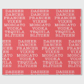 Weihnachtsgetränk Feier Rentier Alkohol Geschenkpapier (Flach)