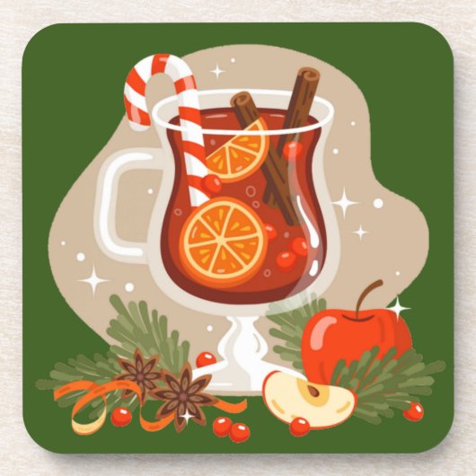 Weihnachtsgetränk Getränkeuntersetzer (Vorderseite)