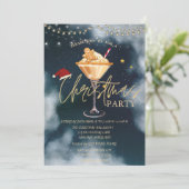 Weihnachtsgetränk Gingerbrei Cookie Blue Weihnacht Einladung (Stehend Vorderseite)