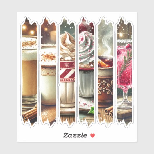 Weihnachtsgetränke aus dem 19. Jahrhundert Waschba Aufkleber (Blatt)