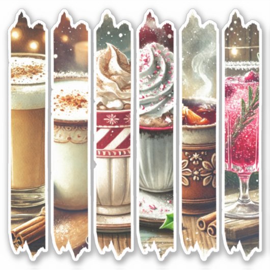 Weihnachtsgetränke aus dem 19. Jahrhundert Waschba Aufkleber (Vorderseite)