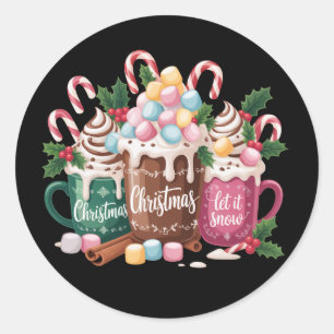 Weihnachtsgetränke Pink Coquette Lebkuchen Kaffee Runder Aufkleber