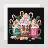 Weihnachtsgetränke Pink Coquette Lebkuchenkaffee  Feiertagskarte (Vorne/Hinten)