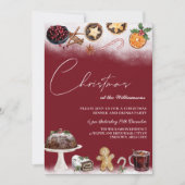 Weihnachtsgetränke und Party Einladung zum Abendes (Vorderseite)