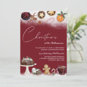 Weihnachtsgetränke und Party Einladung zum Abendes (Stehend Vorderseite)