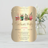 Weihnachtsgetränke Weihnachtsfirma Party Einladung (Stehend Vorderseite)