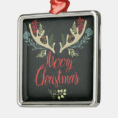Weihnachtsgeweih-frohe Weihnachten Ornament Aus Metall (Links)