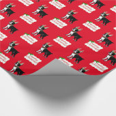 Weihnachtsgeweihe Bostons Terrier Geschenkpapier (Ecke)