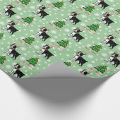 Weihnachtsgeweihe Bostons Terrier Geschenkpapier (Ecke)