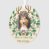 Weihnachtsgeweihe für Hund/Katze personifizieren Ornament (Vorderseite)