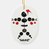 Weihnachtsgewichts-Lifting-Cartoon Keramik Ornament (Hinten)