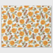 Weihnachtsgewürze und Zitrus-Orangenscheiben Geschenkpapier (Flach)