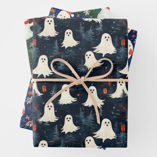 Weihnachtsghost-Wrapping-Papier Geschenkpapier Set (Beispiel)