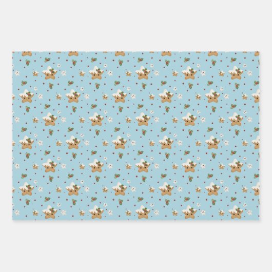 Weihnachtsginger Brot Geschenk Wrap Geschenkpapier Set (Vorderseite 3)