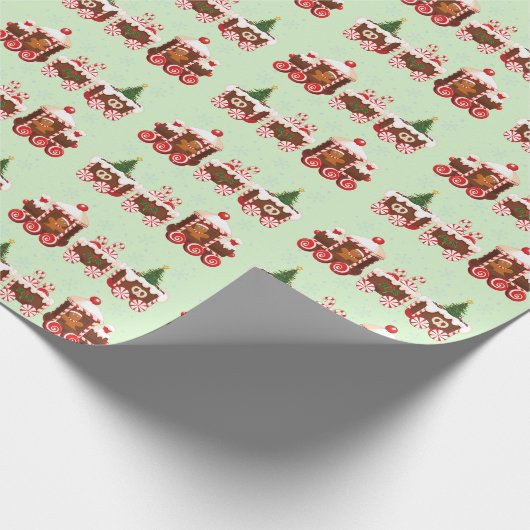 Weihnachtsginger Brotzug Geschenkpapier (Ecke)