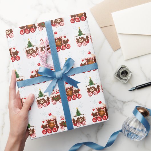 Weihnachtsginger Brotzug Geschenkpapier (Schenken)