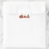 Weihnachtsginger Brotzug Quadratischer Aufkleber (Tasche)