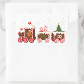 Weihnachtsginger Brotzug Rechteckiger Aufkleber (Tasche)