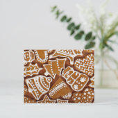 Weihnachtsginger-Cookies Feiertagspostkarte (Stehend Vorderseite)