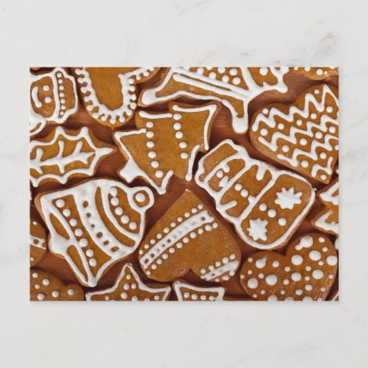 Weihnachtsginger-Cookies Feiertagspostkarte (Vorderseite)