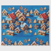 Weihnachtsginger Cookies Houses Trees Holiday Deko Geschenkpapier (Flach)