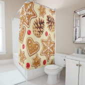 Weihnachtsginger: Festes, nahtloses Muster. Duschvorhang (Beispiel)