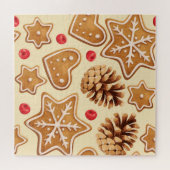 Weihnachtsginger: Festes, nahtloses Muster. Puzzle (Horizontal)