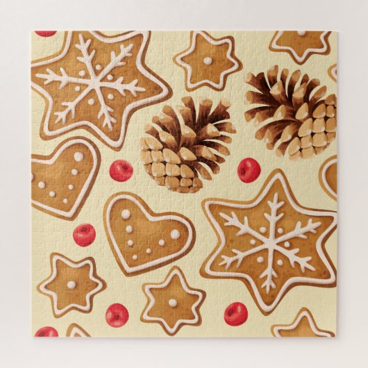 Weihnachtsginger: Festes, nahtloses Muster. Puzzle (Vertikal)