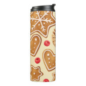 Weihnachtsginger: Festes, nahtloses Muster. Thermosbecher (Nach links gedreht)