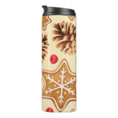Weihnachtsginger: Festes, nahtloses Muster. Thermosbecher (Nach rechts gedreht)