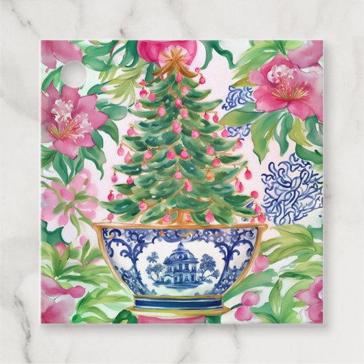 Weihnachtsginger Jar, Chinoiserie Geschenkanhänger (Vorderseite)