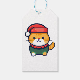 Weihnachtsginger-Katze in der Weihnachtsmannmütze Geschenkanhänger