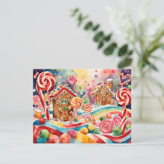 Weihnachtsgingerbäckerhäuser nach Karte (Stehend Vorderseite)