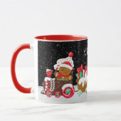 Weihnachtsgingerbäckerzug mit Namen Tasse (Links)