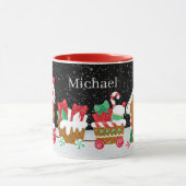 Weihnachtsgingerbäckerzug mit Namen Tasse (Zentrum)
